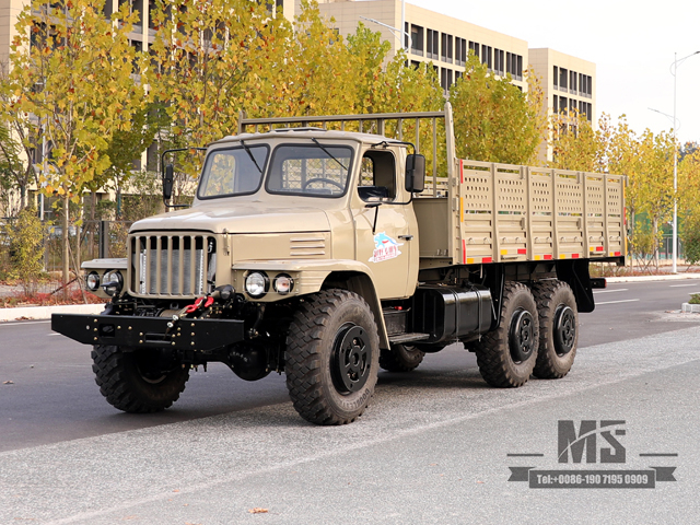 Шестиколесный внедорожный грузовик Dongfeng EQ2100_6×6, 190 л.с., однорядный транспортный грузовик с заостренной головкой_Специальный полноприводный экспортный грузовик