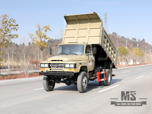 Полноприводный самосвал мощностью 170 л.с._Dongfeng 4*4 Camel Grey Самосвал с остроконечной головкой, однорядные карьерные самосвалы на продажу_Специальный автомобиль на экспорт