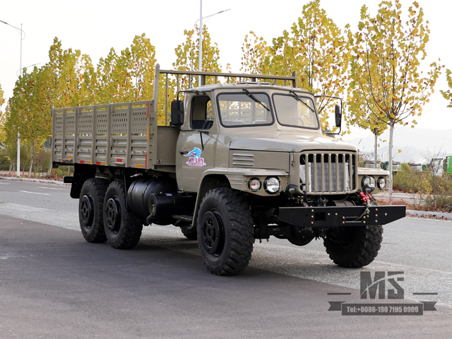 Шестиколесный внедорожный грузовик Dongfeng EQ2100_6×6, 190 л.с., однорядный транспортный грузовик с заостренной головкой_Специальный полноприводный экспортный грузовик