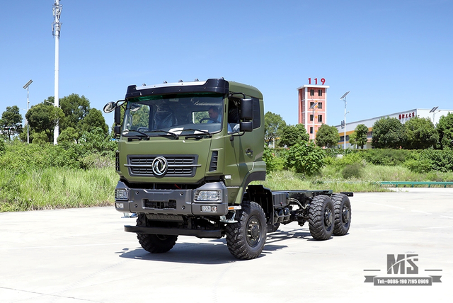 Шасси Dongfeng 6×6 мощностью 340 л.с._Шестиколесный привод с плоской головкой Полуторарядное шасси Грузовой автомобиль Шасси_6*6 Экспортный специальный автомобиль