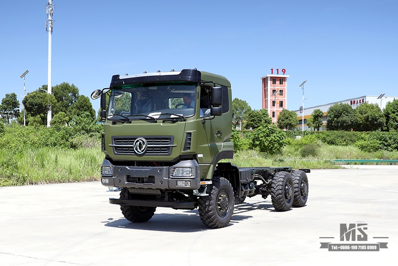 Шасси Dongfeng 6×6 мощностью 340 л.с._Шестиколесный привод с плоской головкой Полуторарядное шасси Грузовой автомобиль Шасси_6*6 Экспортный специальный автомобиль