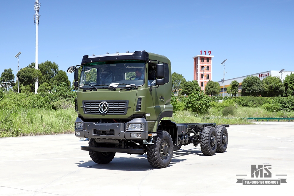 Шасси Dongfeng 6×6 мощностью 340 л.с._Шестиколесный привод с плоской головкой Полуторарядное шасси Грузовой автомобиль Шасси_6*6 Экспортный специальный автомобиль
