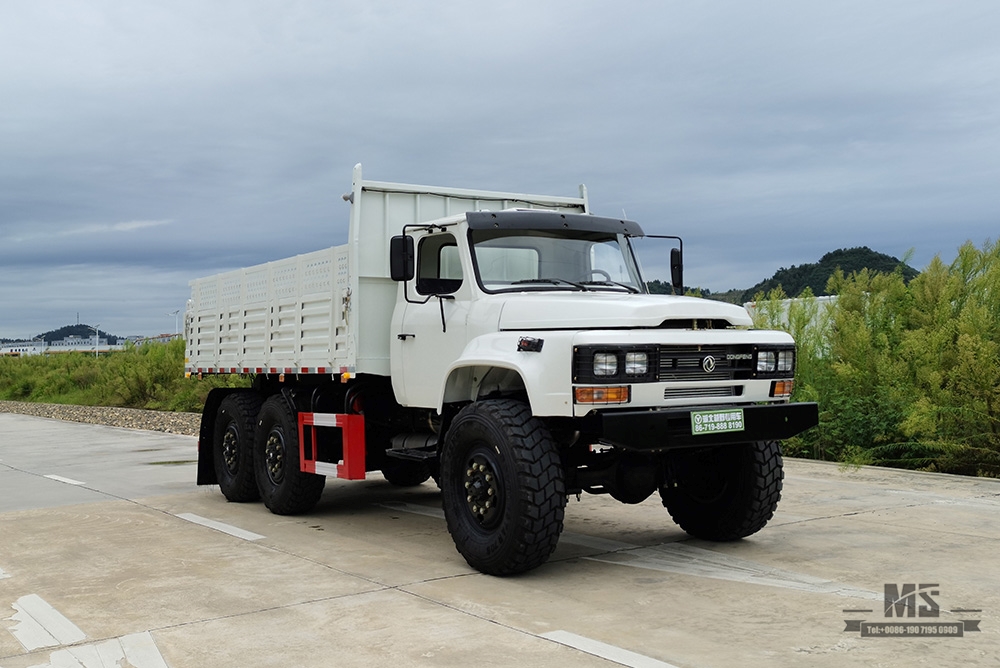 Шестиколесный самосвал Dongfeng EQ2100 мощностью 190 л.с._6 × 6 с остроконечной головкой, однорядный карьерный самосвал на строительной площадке_Специальный экспортный грузовик с полным приводом