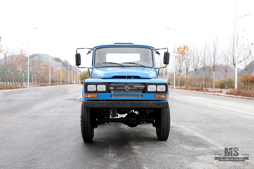 Dongfeng Полноприводной самосвал Шасси _170 л.с. Синий 4*4 Однорядный самосвал с остроконечной головкой Шасси Карьерные самосвалы Шасси_Экспорт Специальный автомобиль