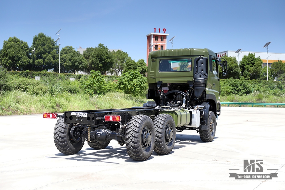 Шестиколесное шасси Dongfeng_6×6, 340 л.с., полуторарядное шасси с плоской головкой, грузовой автомобиль Chassis_6*6, экспортный специальный автомобиль