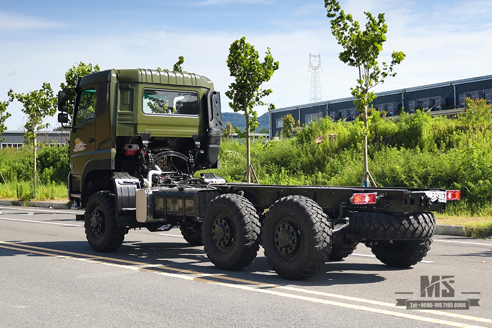 340 л.с. Dongfeng 6×6 Off Road Chassis_Шестиколесный привод Dongfeng Flat Head Полуторное шасси Грузовой грузовик Шасси AWD 6*6 Экспортный специальный автомобиль