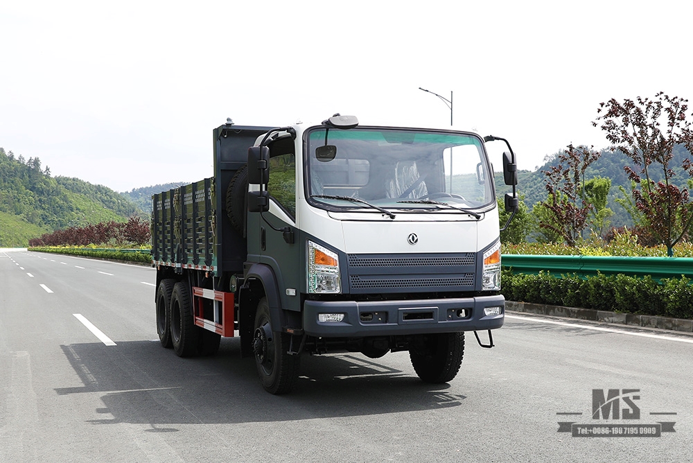 Самосвал Dongfeng 6*6 мощностью 260 л.с._Шестиколесный однорядный самосвал с остроконечной головкой. Конверсия карьерных самосвалов. Производитель_Экспорт специального автомобиля.