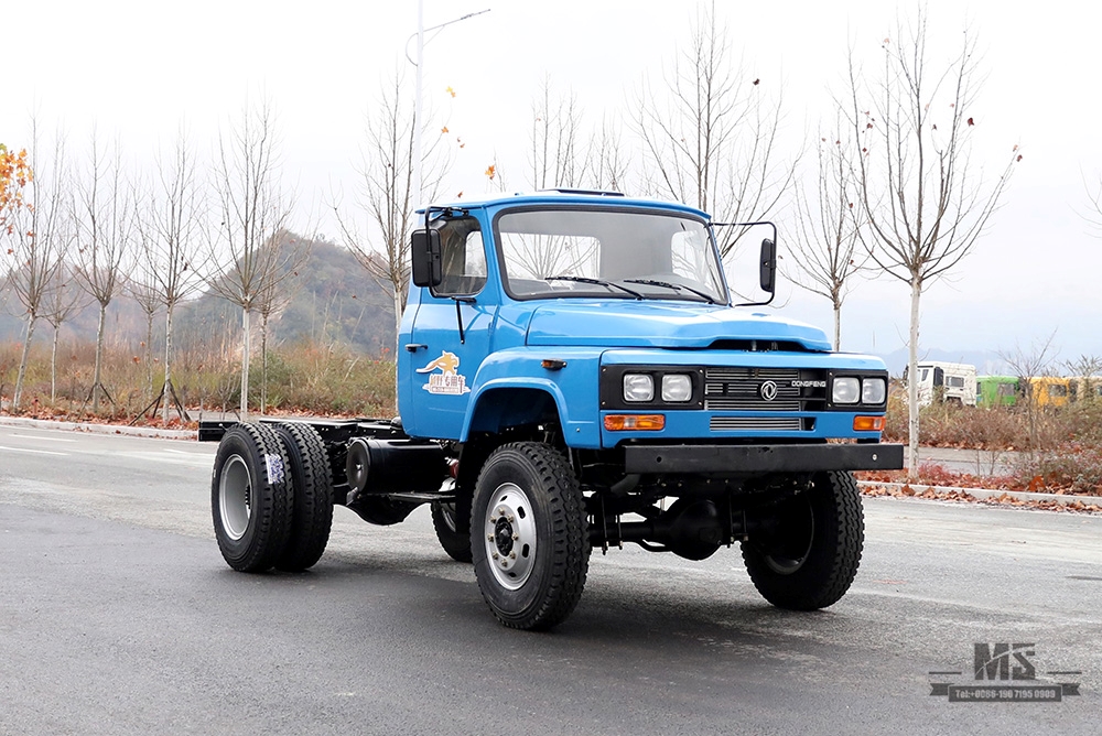 Dongfeng Полноприводной самосвал Шасси _170 л.с. Синий 4*4 Однорядный самосвал с остроконечной головкой Шасси Карьерные самосвалы Шасси_Экспорт Специальный автомобиль