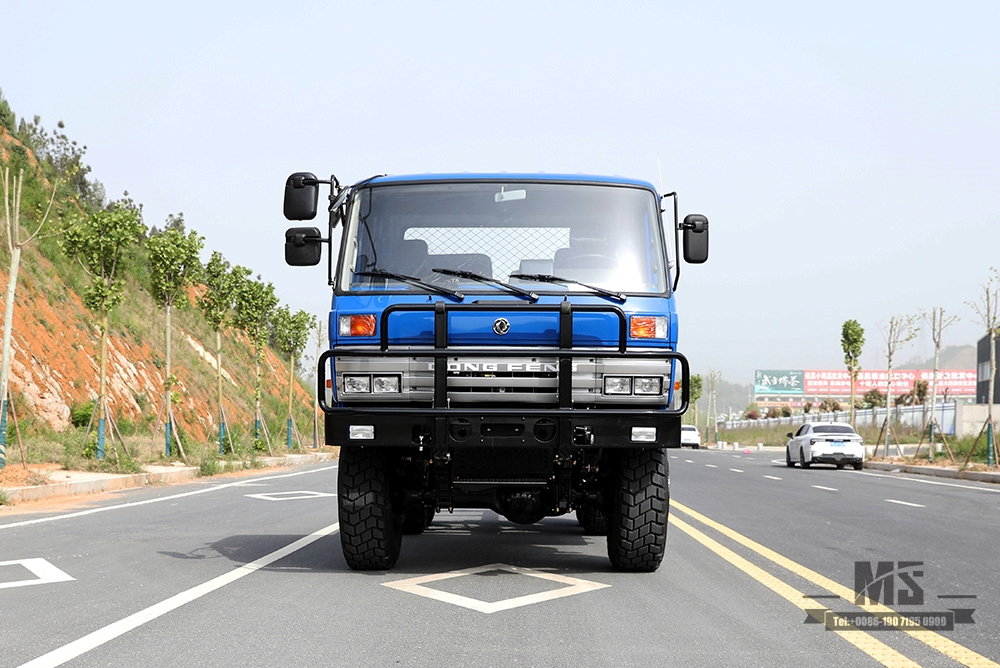 Шестиколесное шасси Dongfeng EQ2102 мощностью 210 л.с._6×6 Синий 153 Полуторная кабина Внедорожное шасси_Dongfeng 6WD Шасси грузового автомобиля Экспортное специальное грузовое шасси