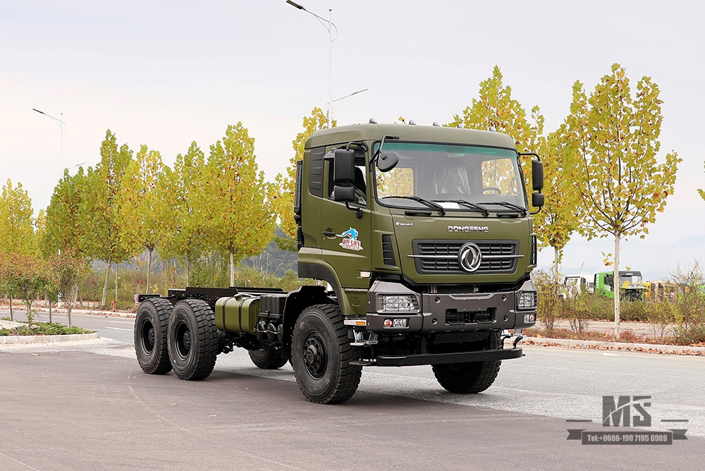 Шестиколесный привод Dongfeng мощностью 450 л.с. Конверсионное шасси для тяжелого грузовика 6 × 6 Трехосное шасси коммерческого автомобиля для тяжелого грузовика_ 6WD Заднее двойное 15-тонное шасси Специальное экспортное шасси