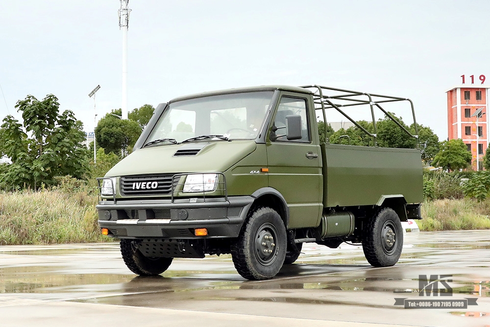 Полноприводной грузовик Iveco 4×4 Зеленый 4*4 Внедорожный грузовик Iveco с короткой головкой Малый автомобиль Экспортный 4WD Специальный автомобиль Преобразование по индивидуальному заказу