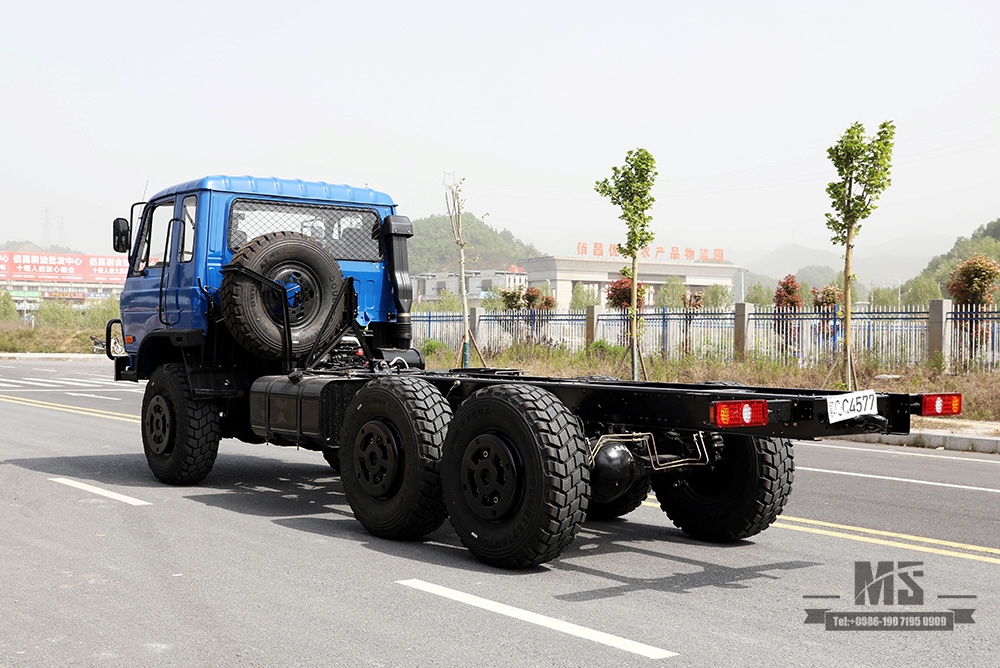 Шестиколесное шасси Dongfeng EQ2102 мощностью 210 л.с._6×6 Синий 153 Полуторная кабина Внедорожное шасси_Dongfeng 6WD Шасси грузового автомобиля Экспортное специальное грузовое шасси