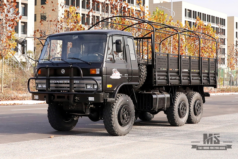 Dongfeng EQ2102 Внедорожный трехосный грузовик_190 л.с. Шестиколесный черный грузовой автомобиль_Полноприводной EQ2102G Экспортный автомобиль специального назначения