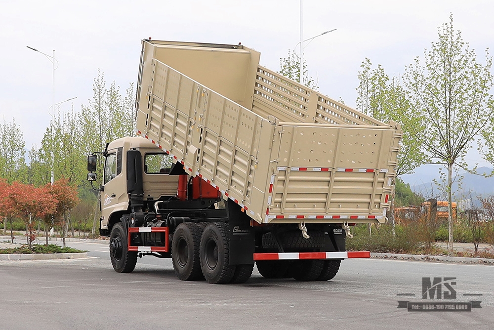 Специальный внедорожный самосвал Dongfeng 6×6 мощностью 260 л.с._Шестиколесный трехосный двухколесный карьерный самосвал с задним расположением колес_Индивидуальный 7-тонный/13-тонный погрузчик_Экспортный специальный автомобиль