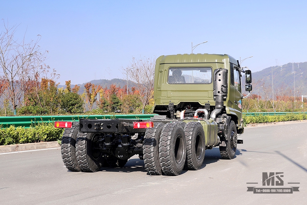 Шасси автоцистерны Dongfeng 6*4 мощностью 210 л.с._Внедорожное шасси Dongfeng 6x4_Flathead Полуторное экспортное шасси специального автомобиля