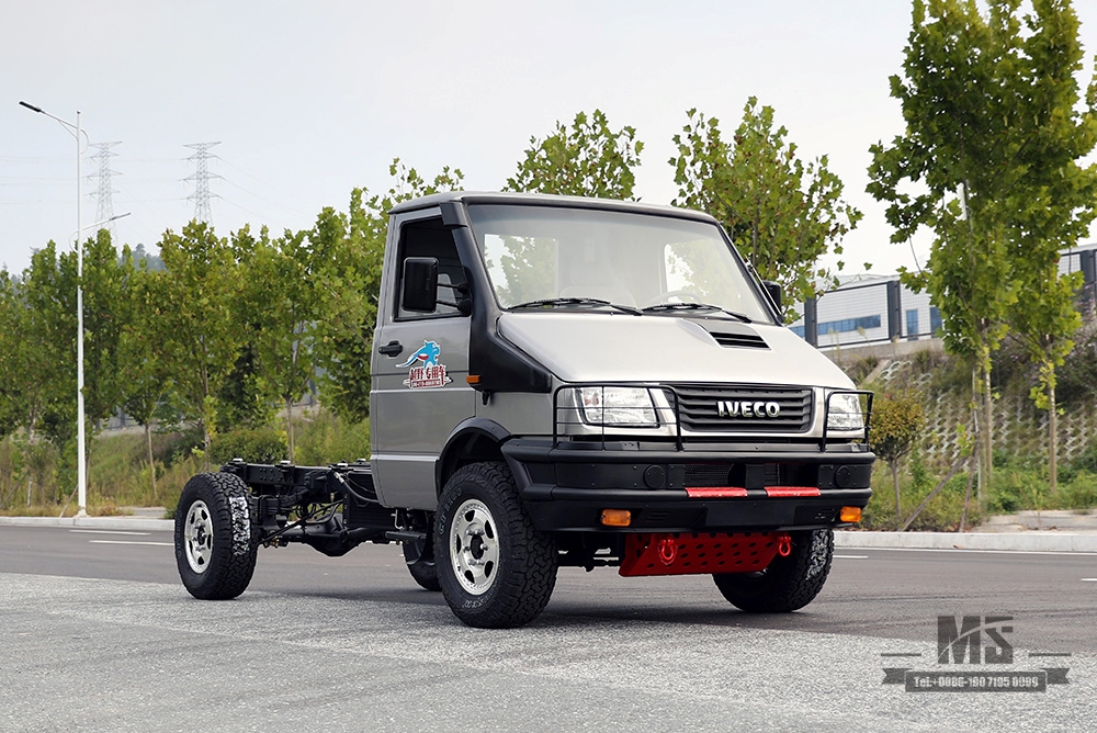 СЕРЕБРЯНЫЙ Iveco 4*4, шасси 113 л.с., малое полноприводное шасси Iveco, шасси с короткой головкой, 4WD, экспортное специальное шасси для автомобилей 