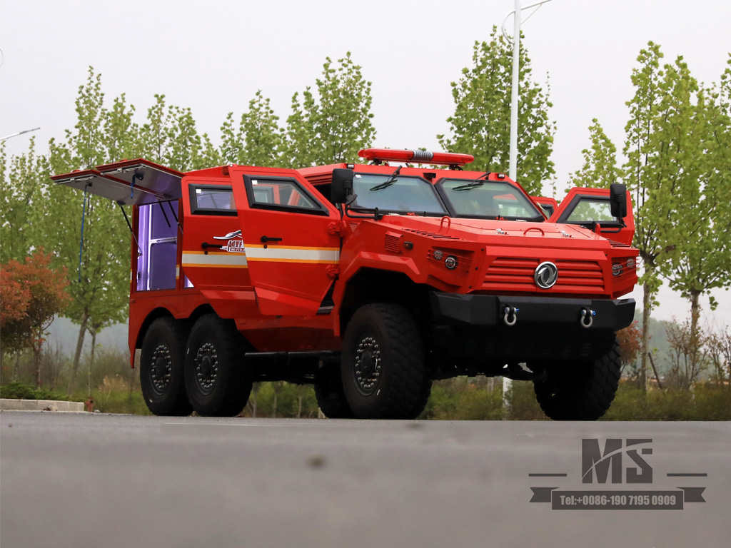 Защитный бронеавтомобиль Dongfeng 6×6 | Шестиколесный двухрядный аварийно-спасательный автомобиль EQ5096 мощностью 300 л.с.