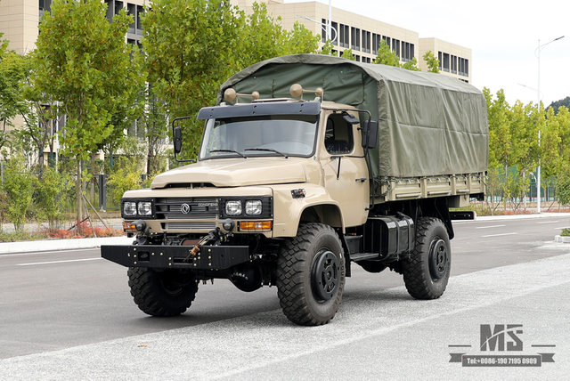 4*4 Dongfeng Cargo Truck_190 л.с. Длинноголовый внедорожный грузовик грузоподъемностью 2,5 т с лебедкой и брезентом_Производитель полноприводных грузовиков Экспортный автомобиль специального назначения