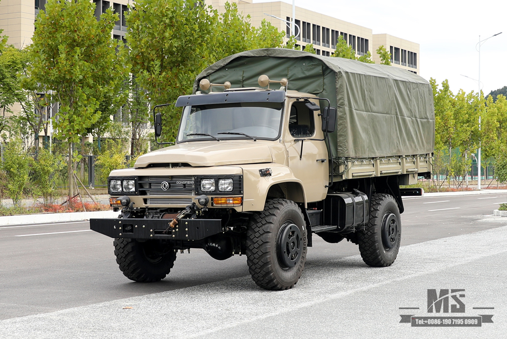 4*4 Dongfeng Cargo Truck_190 л.с. Длинноголовый внедорожный грузовик грузоподъемностью 2,5 т с лебедкой и брезентом_Производитель полноприводных грузовиков Экспортный автомобиль специального назначения