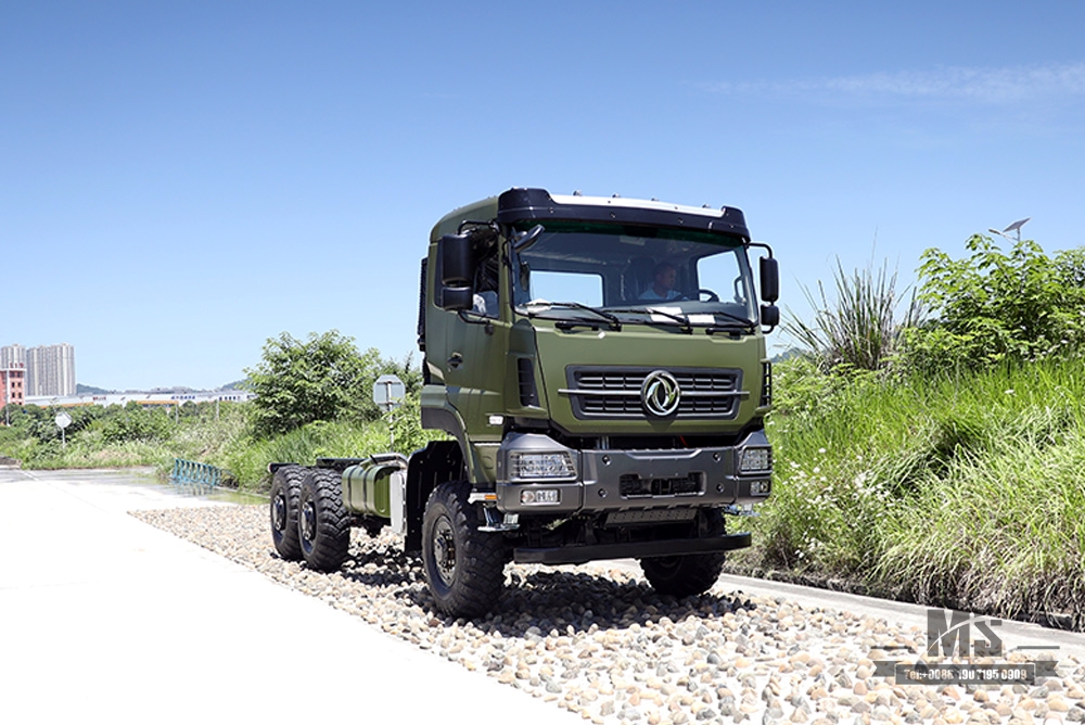 Шестиколесное шасси Dongfeng_6×6, 340 л.с., полуторарядное шасси с плоской головкой, грузовой автомобиль Chassis_6*6, экспортный специальный автомобиль