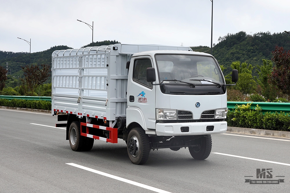 Легкий грузовик Dongfeng 4*4 с решетчатой ​​решеткой _Складской грузовик с однорядной кабиной Dongfeng с полным приводом_Транспортный грузовик с коробкой на продажу_Специальный грузовик на экспорт