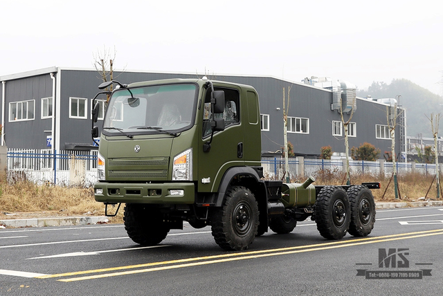 6*6 Dongfeng EQ2082 Шасси_ 6WD Army Green Flathead Шасси «Bobcat» Шестиколесное шасси Конфигурация_Экспортное специальное шасси для грузовиков