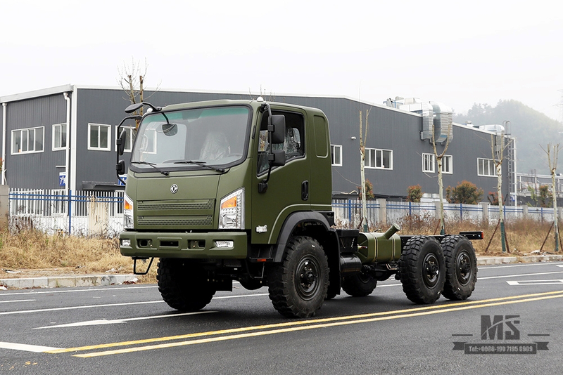 6*6 Dongfeng EQ2082 Шасси_ 6WD Army Green Flathead Шасси «Bobcat» Шестиколесное шасси Конфигурация_Экспортное специальное шасси для грузовиков