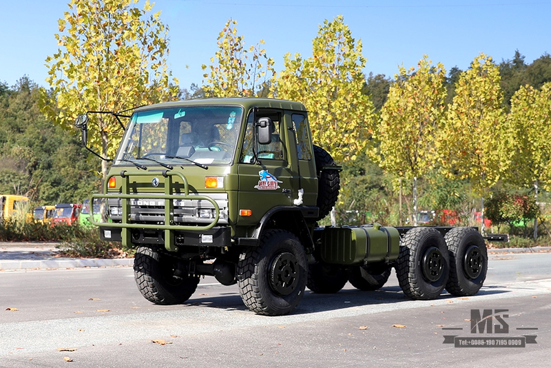 Шестиколесное шасси Dongfeng EQ2102 мощностью 190 л.с._6×6 Army Green 153 Шасси для бездорожья с полуторарядной кабиной_Шасси для грузовых автомобилей Dongfeng Экспортное специальное шасси для грузовых автомобилей