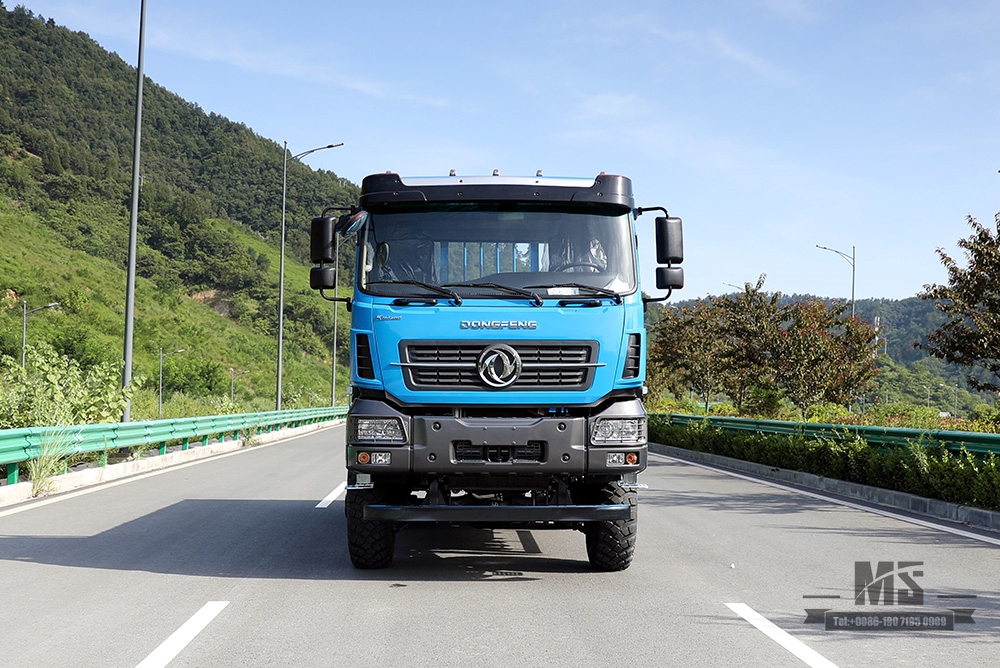 Dongfeng 6*6 Truck_Dongfeng Шестиколесный грузовой автомобиль с плоской головкой мощностью 340 л.с. и баком водяного охлаждения тормозов Грузовик дальнего следования_Специальный автомобиль для экспорта