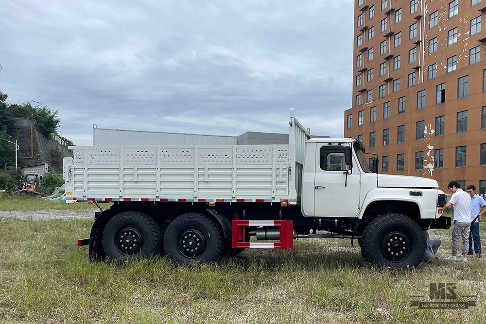 Шестиколесный самосвал Dongfeng EQ2100 мощностью 190 л.с._6 × 6 с остроконечной головкой, однорядный карьерный самосвал на строительной площадке_Специальный экспортный грузовик с полным приводом