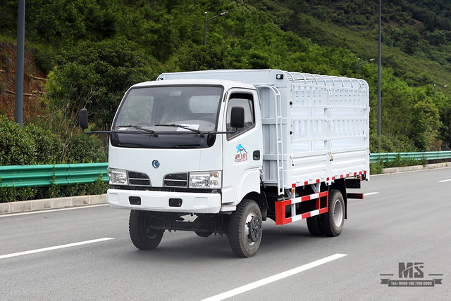 Легкий грузовик Dongfeng 4*4 с решетчатой ​​решеткой _Складской грузовик с однорядной кабиной Dongfeng с полным приводом_Транспортный грузовик с коробкой на продажу_Специальный грузовик на экспорт