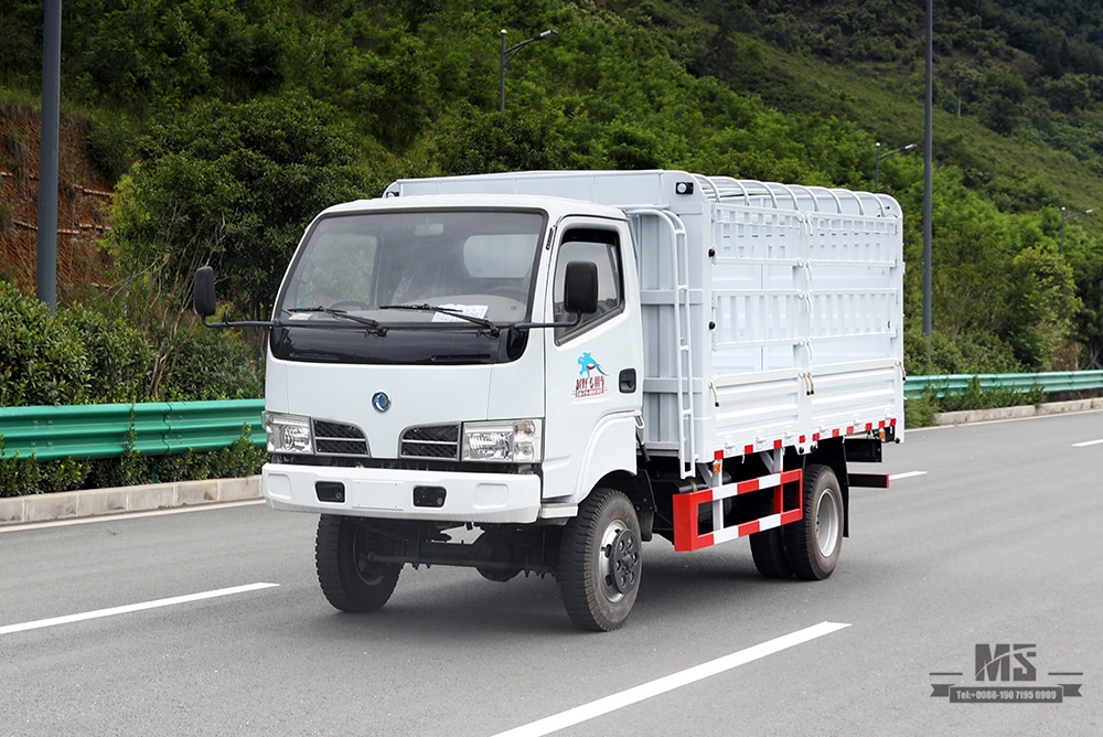 Легкий грузовик Dongfeng 4*4 с решетчатой ​​решеткой _Складской грузовик с однорядной кабиной Dongfeng с полным приводом_Транспортный грузовик с коробкой на продажу_Специальный грузовик на экспорт