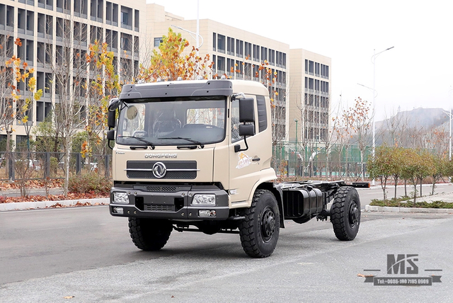 Dongfeng Four Wheel Drive Camel Grey Шасси грузового автомобиля_4*4 Шасси внедорожного грузовика_Шасси специального назначения для перевозки грузовых автомобилей на дальние расстояния