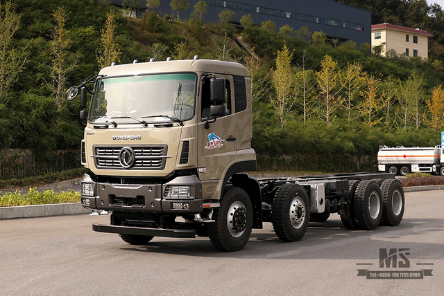 Dongfeng 8X4 бортовое шасси мощностью 375 л.с._Dongfeng Бортовое шасси длиной 10 м _30T Специальное шасси для грузовых автомобилей Экспортное специальное переоборудованное шасси Производитель