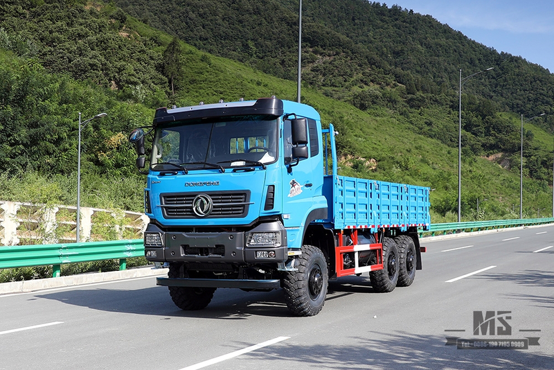 Dongfeng 6*6 Truck_Dongfeng Шестиколесный грузовой автомобиль с плоской головкой мощностью 340 л.с. и баком водяного охлаждения тормозов Грузовик дальнего следования_Специальный автомобиль для экспорта