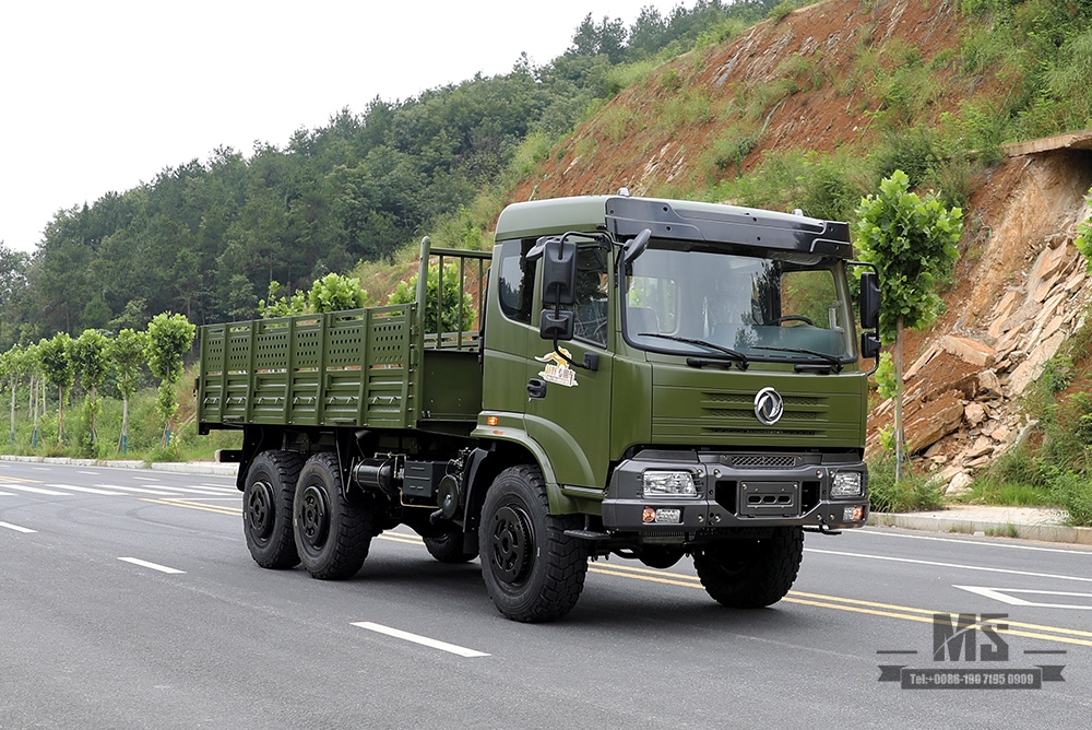 Продажа шестиколесного грузового автомобиля Dongfeng мощностью 210 л.с._6*6 Army Green Flathead Transport Truck Производитель_Dongfeng 6WD Export Special Vehicle Factory