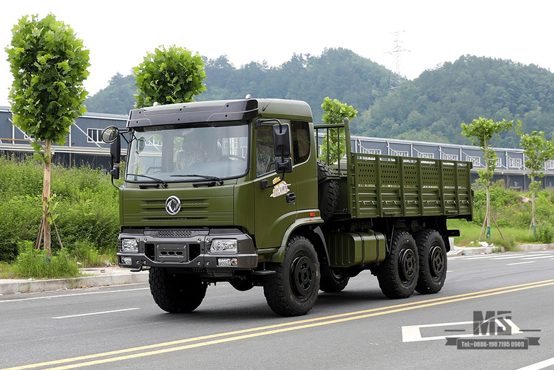 Продажа шестиколесного грузового автомобиля Dongfeng мощностью 210 л.с._6*6 Army Green Flathead Transport Truck Производитель_Dongfeng 6WD Export Special Vehicle Factory