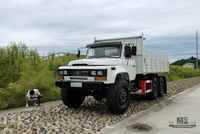 Шестиколесный самосвал Dongfeng EQ2100 мощностью 190 л.с._6 × 6 с остроконечной головкой, однорядный карьерный самосвал на строительной площадке_Специальный экспортный грузовик с полным приводом