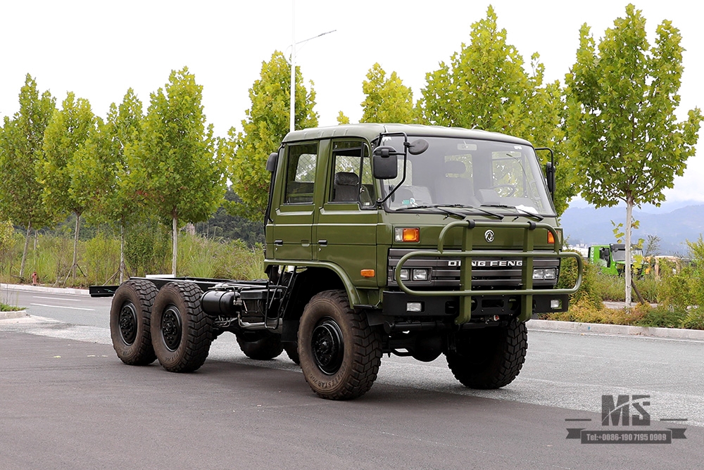 Армейский зеленый цвет Dongfeng EQ2102, 190 л.с. Шестиколесное шасси_6×6 EQ246 153 Внедорожное шасси с двухрядной кабиной_Dongfeng Экспортное шасси для автомобилей специального назначения