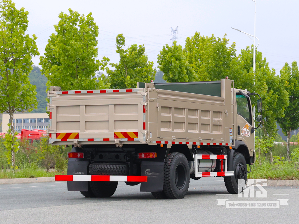 Dongfeng 10-тонный полноприводный светло-коричневый самосвал с плоским носом (170 л.с.) | Специальные экспортные грузовики 