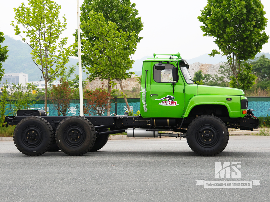 Dongfeng 6×6 EQ2082 Шасси_6*6 170 л.с. Шестиколесный грузовик с остроконечной головкой на продажу_ Специальное шасси для экспортных грузовиков 