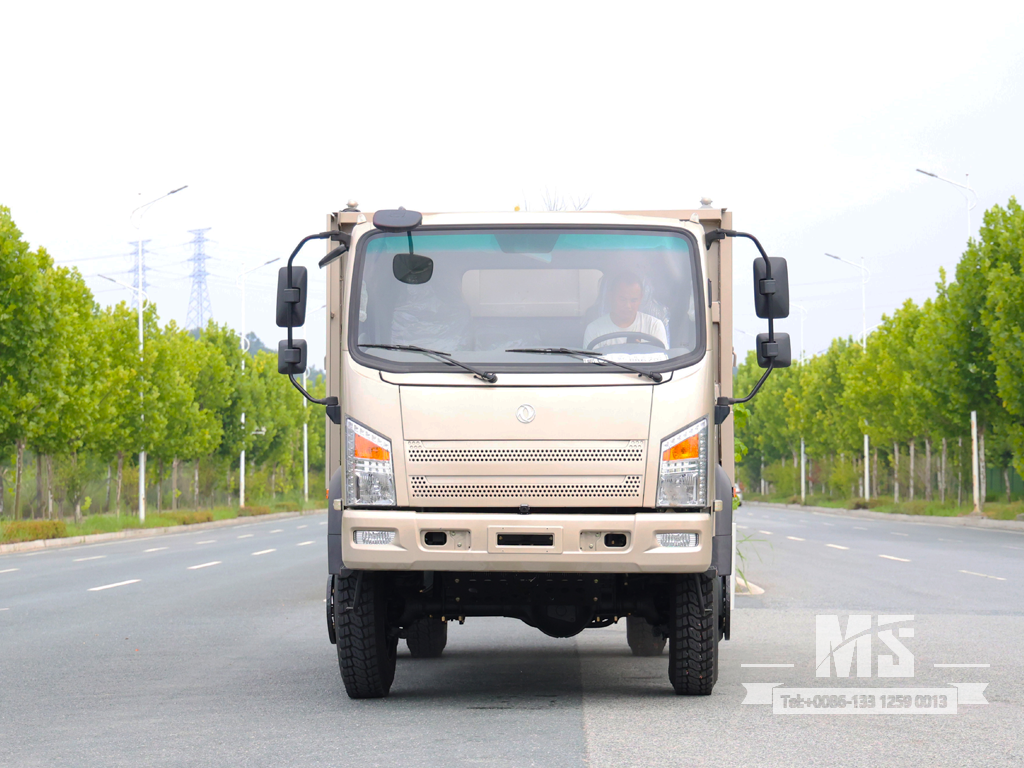 Dongfeng 10-тонный полноприводный светло-коричневый самосвал с плоским носом (170 л.с.) | Специальные экспортные грузовики 