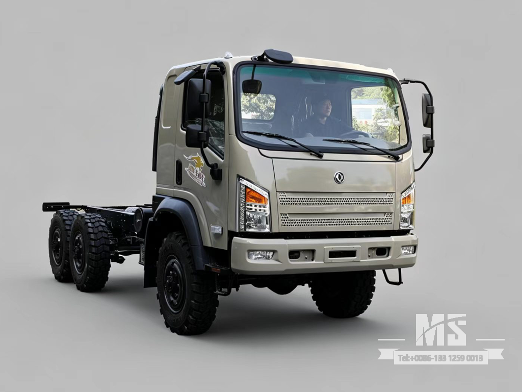 Dongfeng 6×6 EQ2082 Chassis_6*6 190hp Грузовик с плоской головкой Шестиколесное шасси на продажу_ Специальное шасси для экспортных грузовиков 