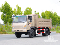 Dongfeng 10-тонный полноприводный светло-коричневый самосвал с плоским носом (170 л.с.) | Специальные экспортные грузовики 