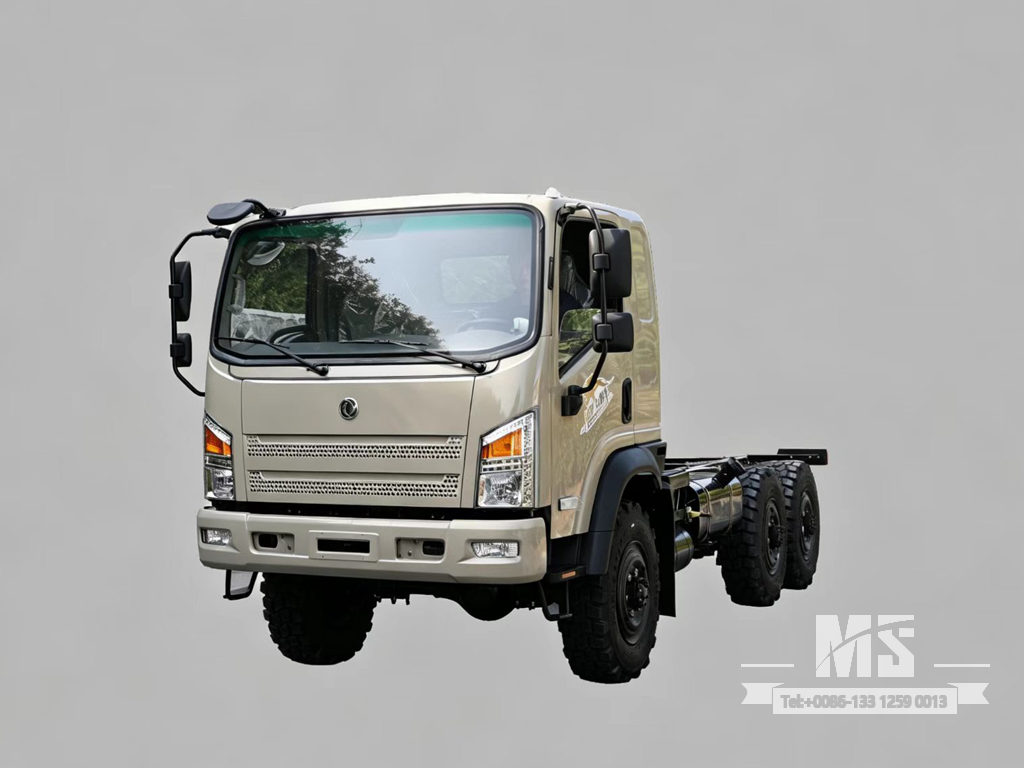Dongfeng 6×6 EQ2082 Chassis_6*6 190hp Грузовик с плоской головкой Шестиколесное шасси на продажу_ Специальное шасси для экспортных грузовиков 