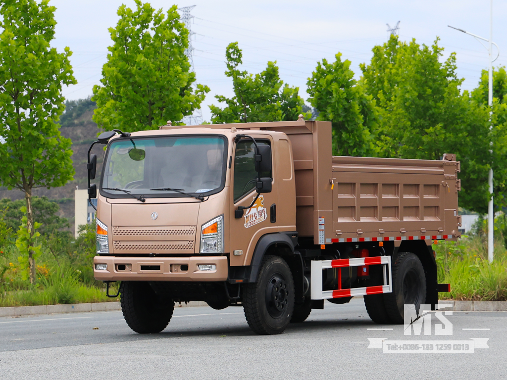 Dongfeng 10-тонный полноприводный самосвал с плоской головкой (170 л.с.) | Специальные экспортные грузовики 