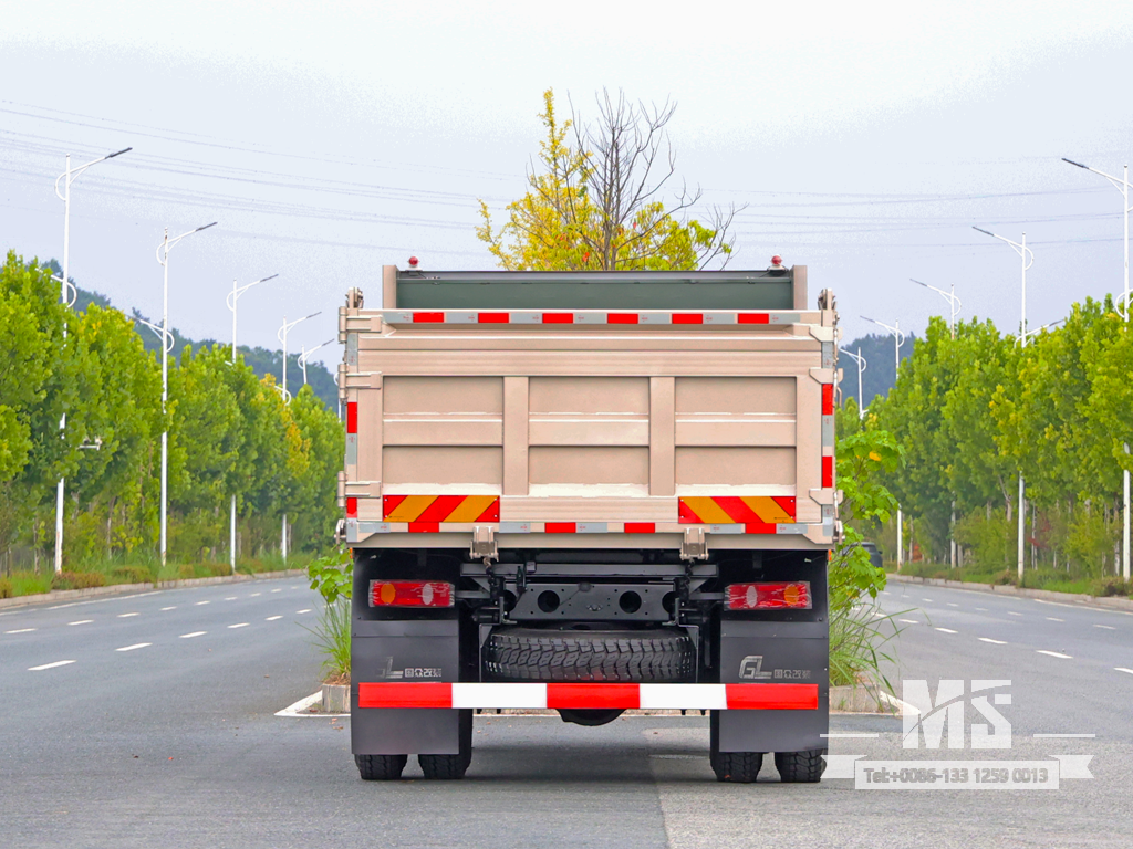 Dongfeng 10-тонный полноприводный светло-коричневый самосвал с плоским носом (170 л.с.) | Специальные экспортные грузовики 