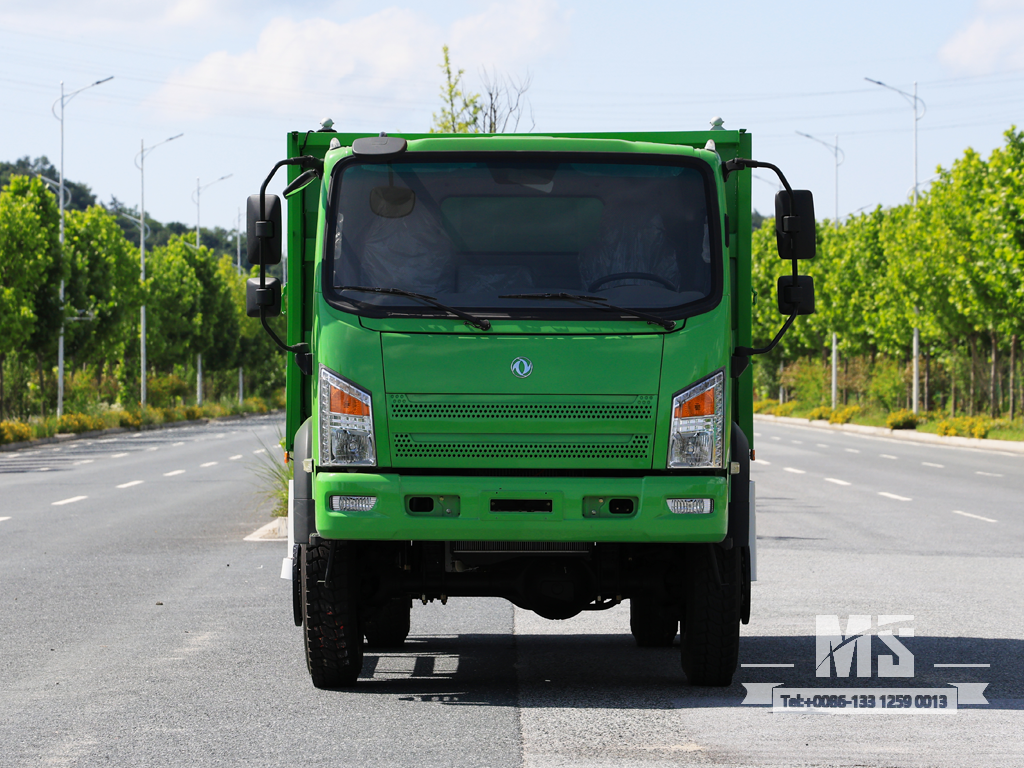 Dongfeng 10-тонный полноприводный светло-зеленый самосвал с плоским носом (170 л.с.) | Специальные экспортные грузовики 